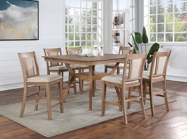 Upminster Natural Tone Counter Height Square Table