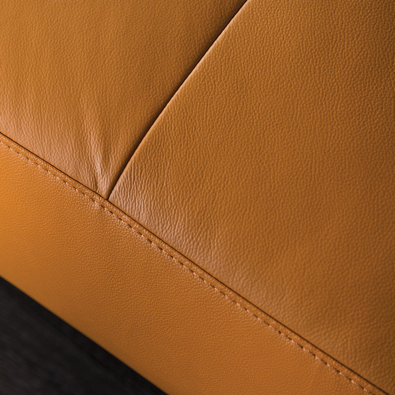 Vadso Tangerine Leather Match Left Chaise Sectional