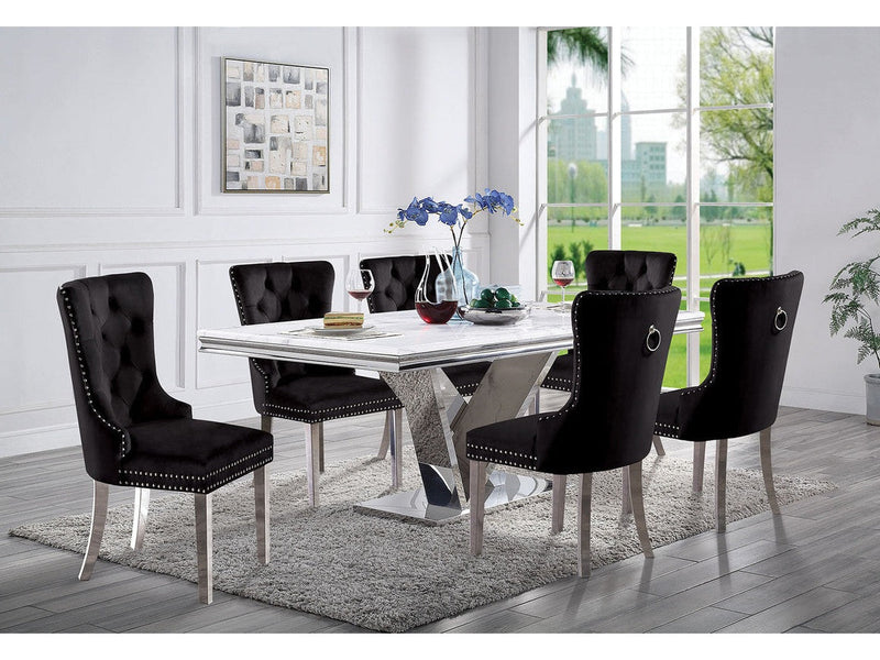 Valdevers Chrome/Black 5 Pc. Dining Table Set
