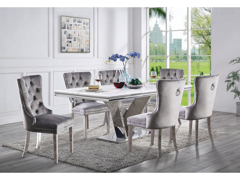 Valdevers Chrome/Gray 5 Pc. Dining Table Set