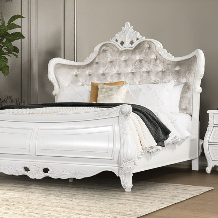 Valentini White 5 Pc. Queen Bedroom Set w/ 2NS