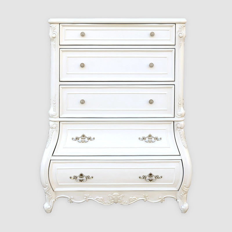 Valentini White 5 Pc. Queen Bedroom Set w/ Chest
