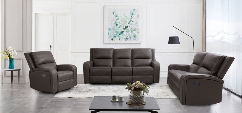 Vasilios Gray Leatherette Power Loveseat