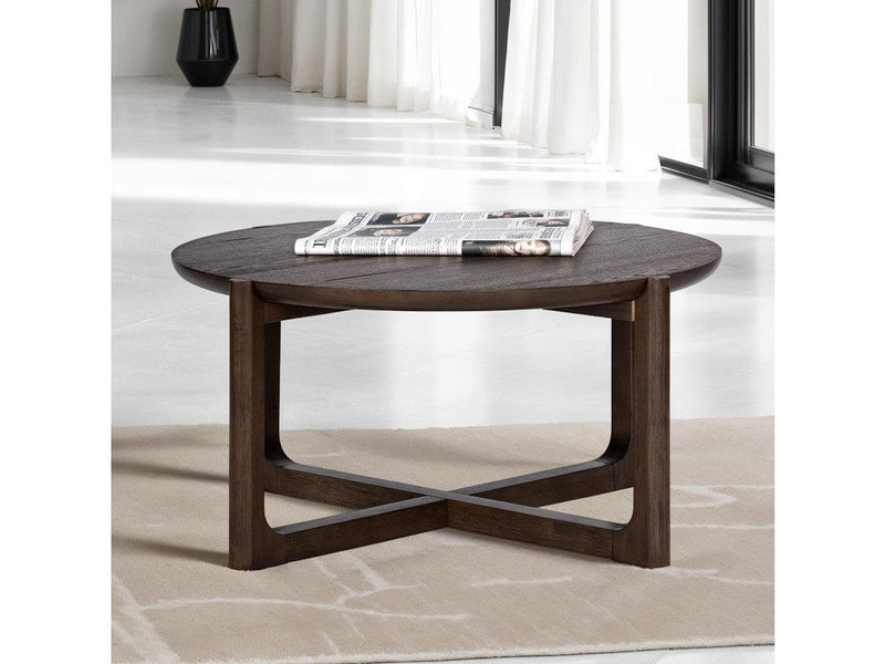 Vellara Dark Walnut 36"Cocktail Table w/ Wood Top