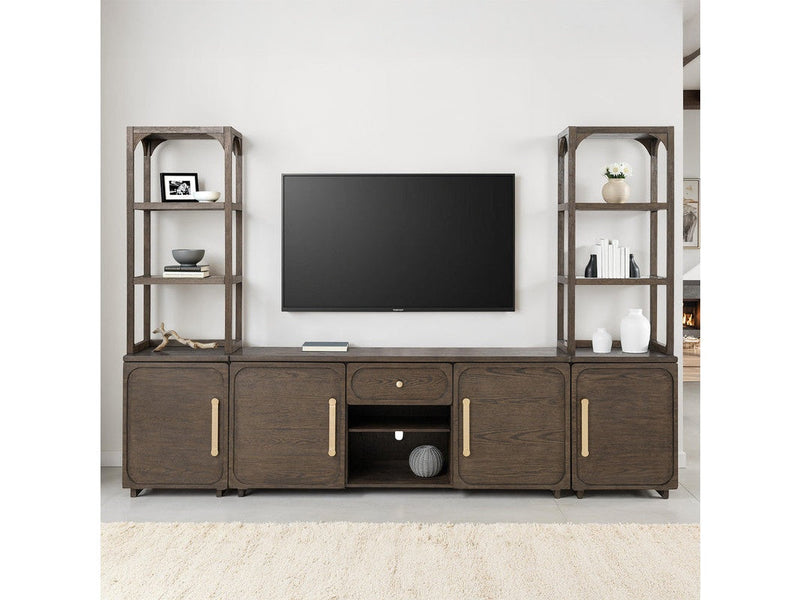 Vellara Dark Walnut Entertainment Center