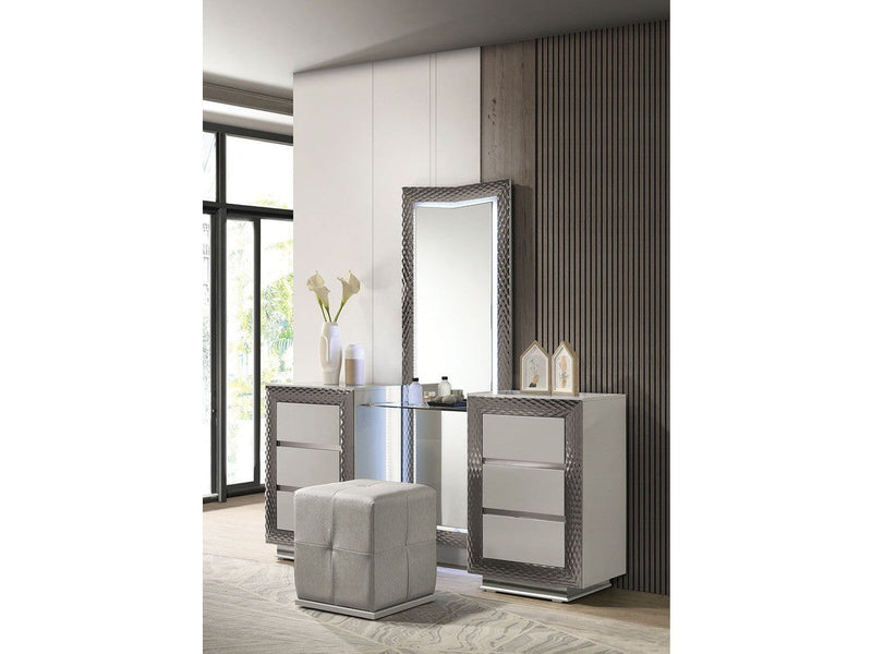 Ventnor Gray Vanity Stool