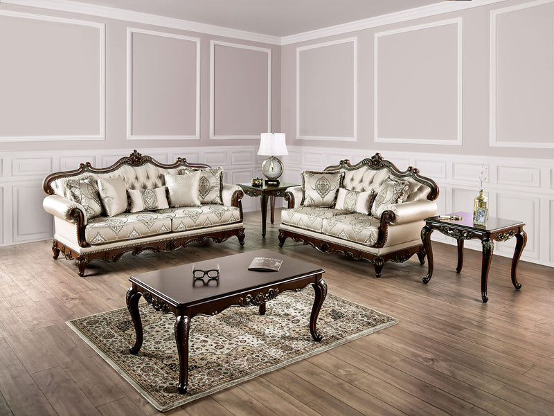 Veracruz Dark Cherry/Beige Sofa & Loveseat