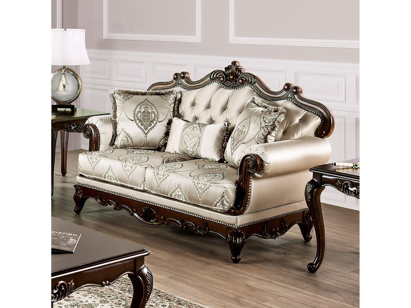 Veracruz Dark Cherry/Beige Sofa & Loveseat