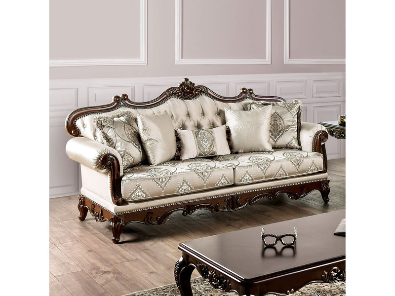 Veracruz Dark Cherry/Beige Sofa & Loveseat
