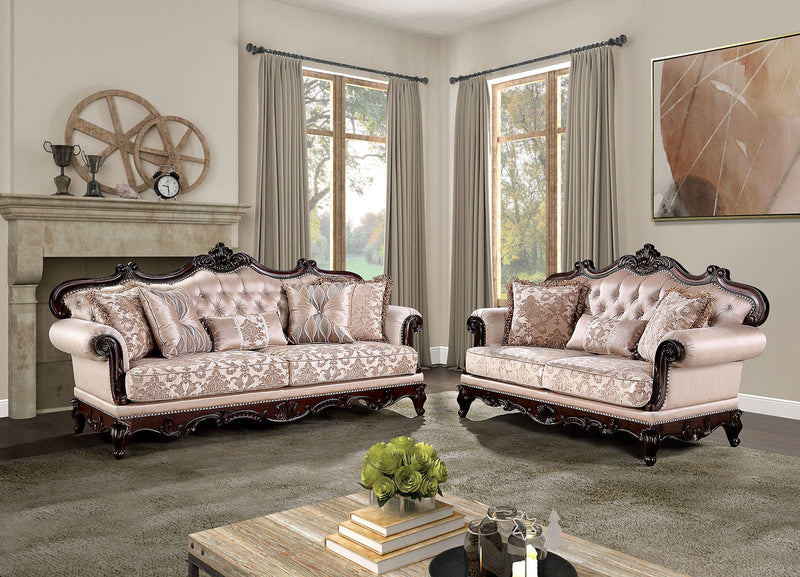 Veracruz Dark Cherry/Light Brown Loveseat