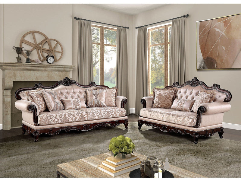 Veracruz Dark Cherry/Light Brown Sofa & Loveseat