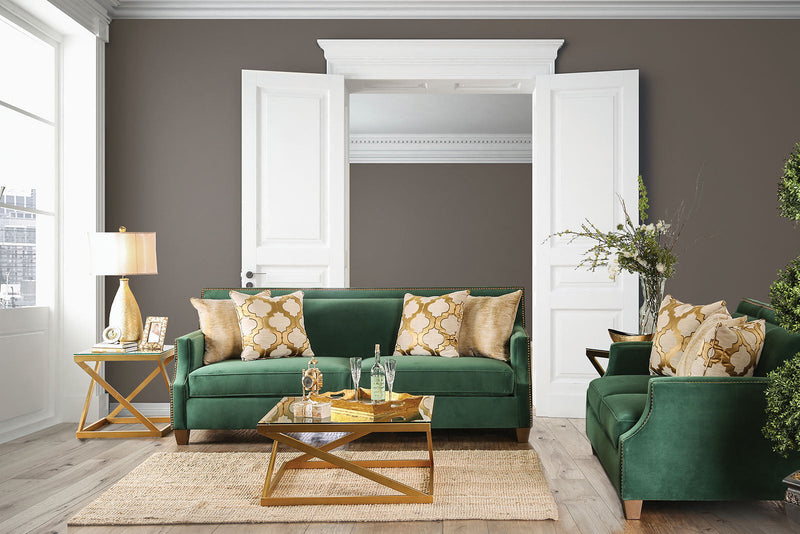 Verdante Emerald Green/Gold Sofa & Loveseat
