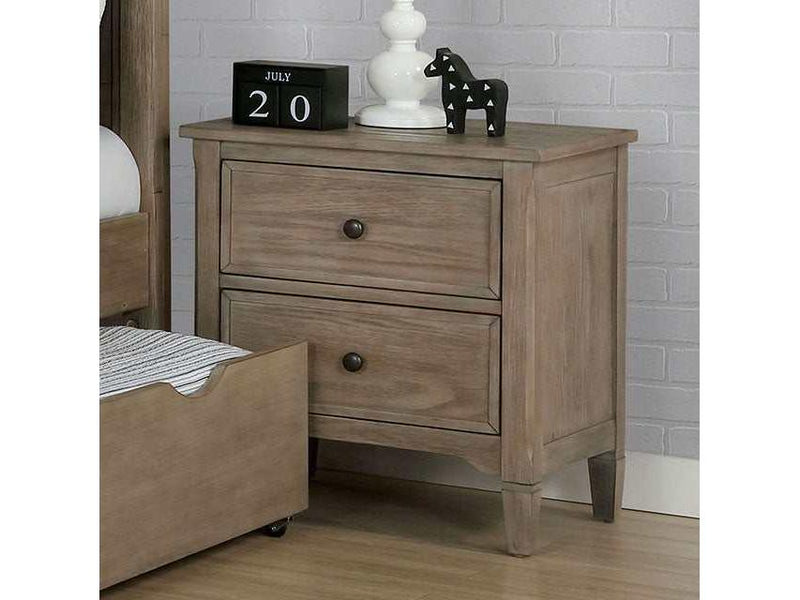 Vevey Wire-Brushed Warm Gray Nightstand
