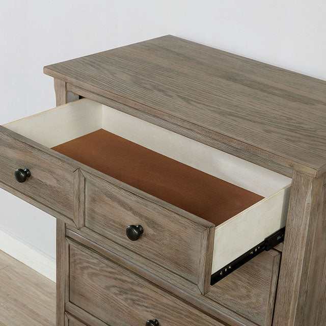 Vevey Wire-Brushed Warm Gray Twin Bed