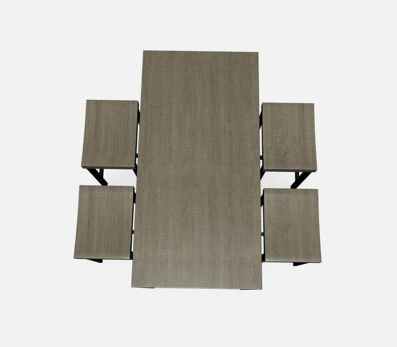 Vilvoorde Black & Gray Metal 5pc Counter Height Set