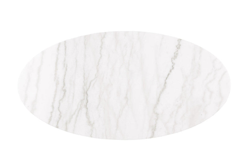 Virden Black/White/Gold Oval Cocktail Table