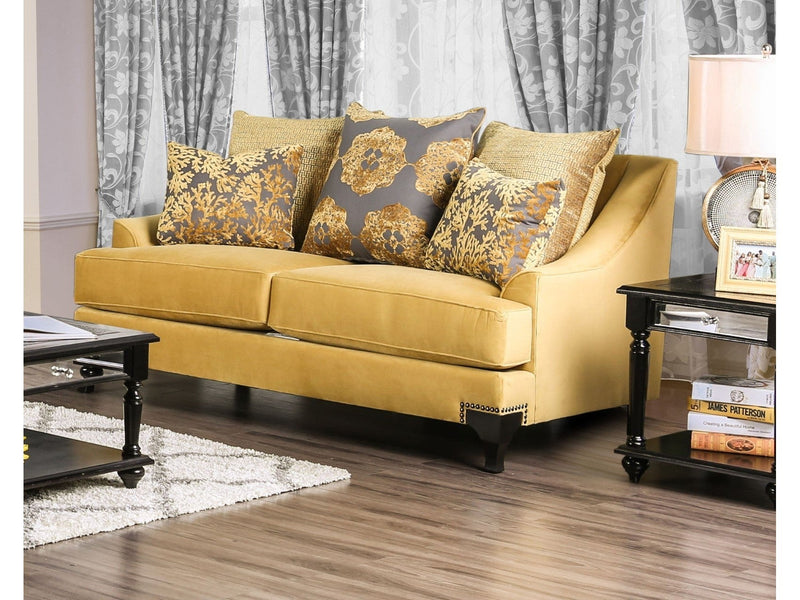 Viscontti Gold/Gray Loveseat