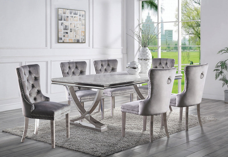 Wadenswil Chrome 7 Pc. Dining Table Set