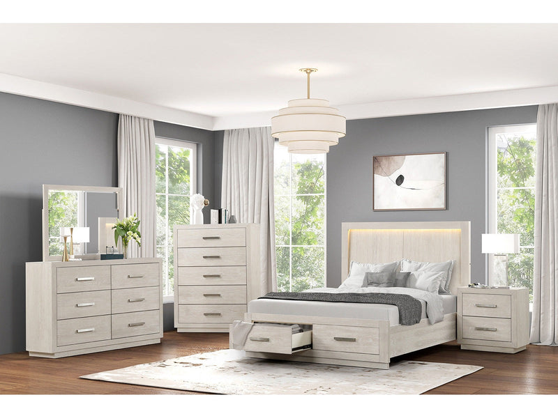 Wellingborough Light Gray Queen 5 Piece Bedroom Set w/Chest