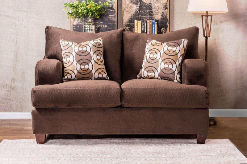 Wessington Chocolate Stationary Sofa & Loveseat 2pc