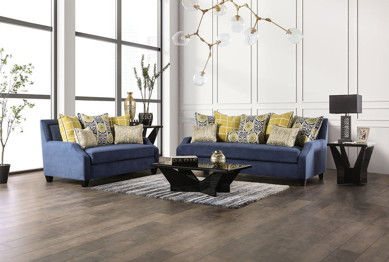 West brompton Navy/Yellow Sofa