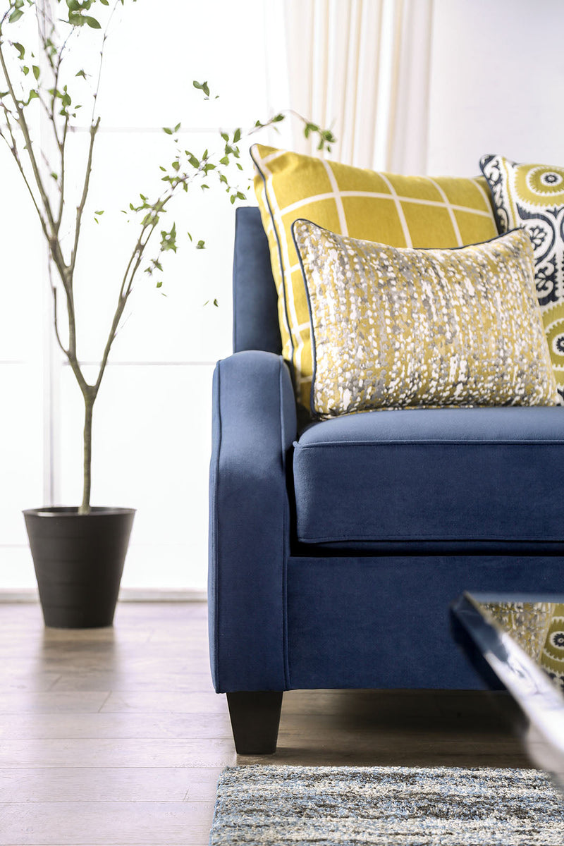 West brompton Navy/Yellow Sofa