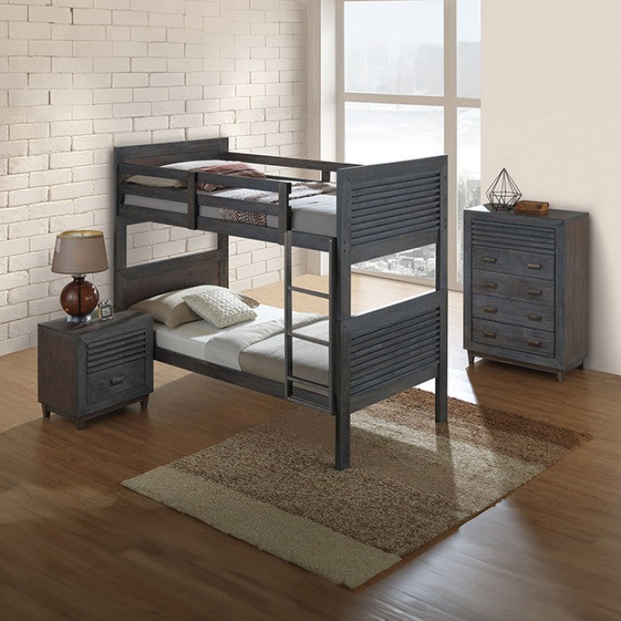 Witham Charcoal Brown Twin/Full Bunk Bed