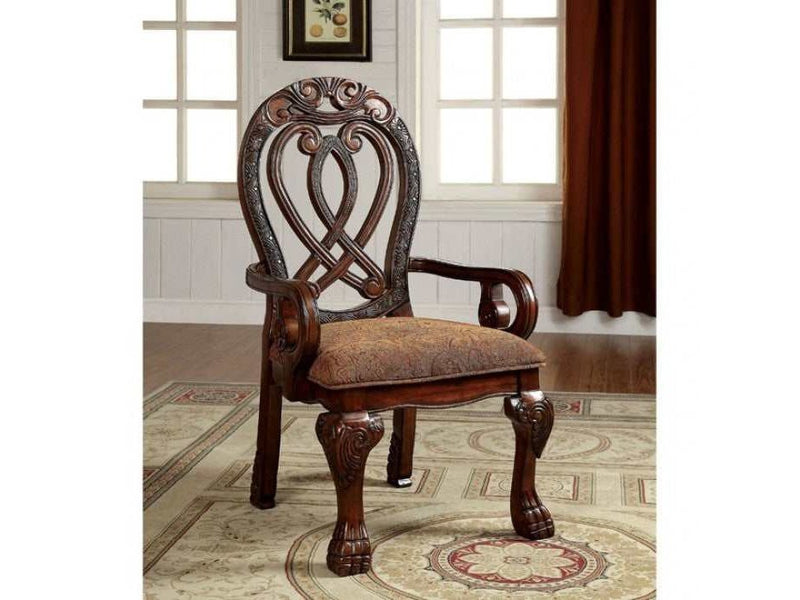 Wyndmere Brown & Cherry Dining Arm Chair (Set of 2)