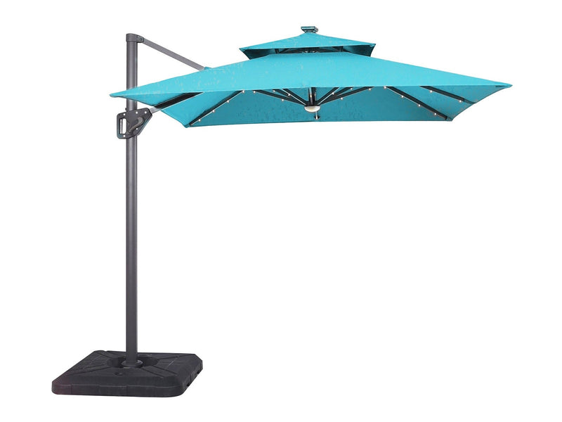Xico Teal Square Umbrella w/Base