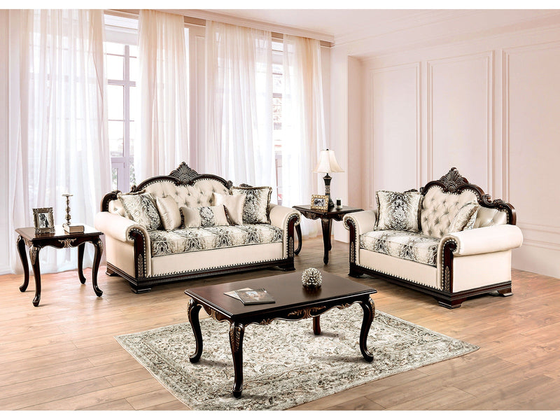 Yucatan Dark Cherry/Beige Sofa & Loveseat