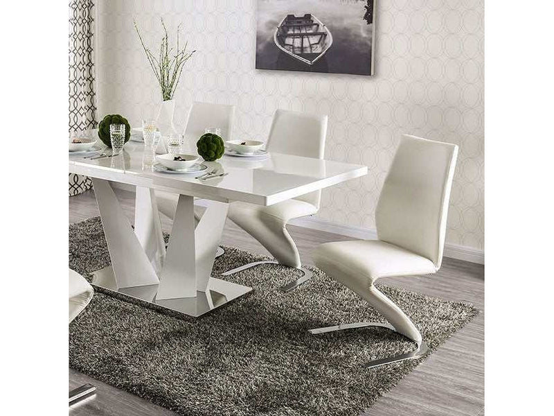 Zain White/Chrome Dining Table