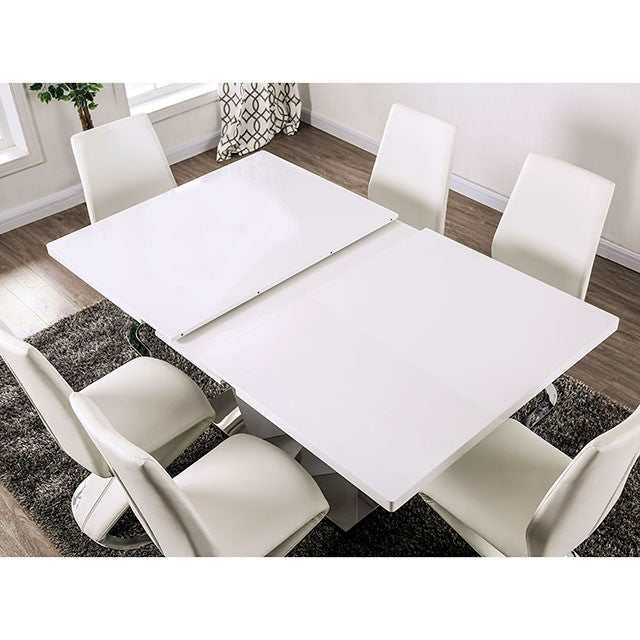 Zain White/Chrome Dining Table