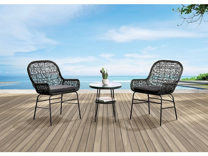 Zalika Black 3 Piece Patio Set