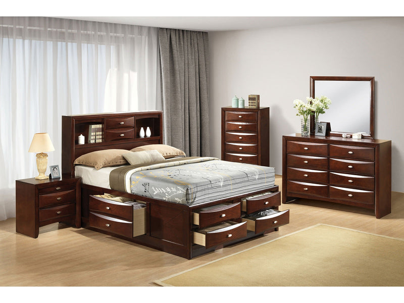 Zosimo Dark Cherry 5 Pc. Queen Bedroom Set w/ Chest