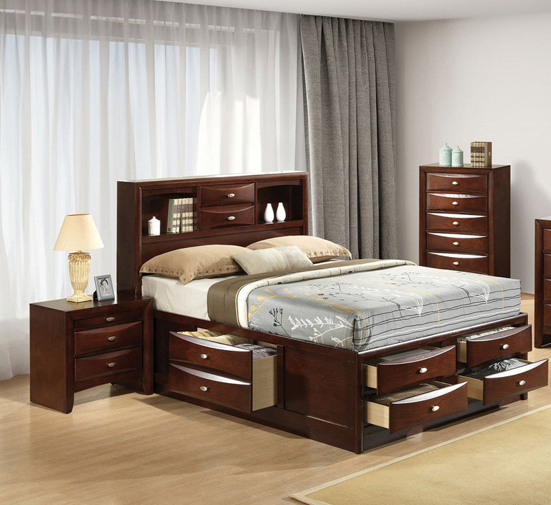 Zosimo Dark Cherry Storage Bed