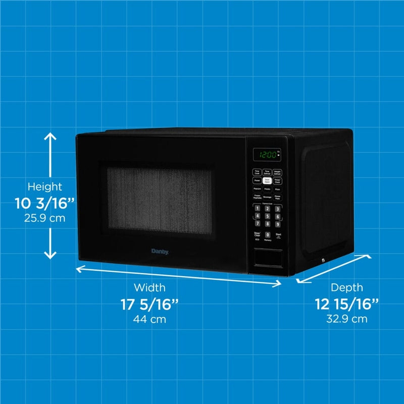 Danby: 0.7 cuft Countertop Microwave, 700 Watts, 10 Power Levels - Black