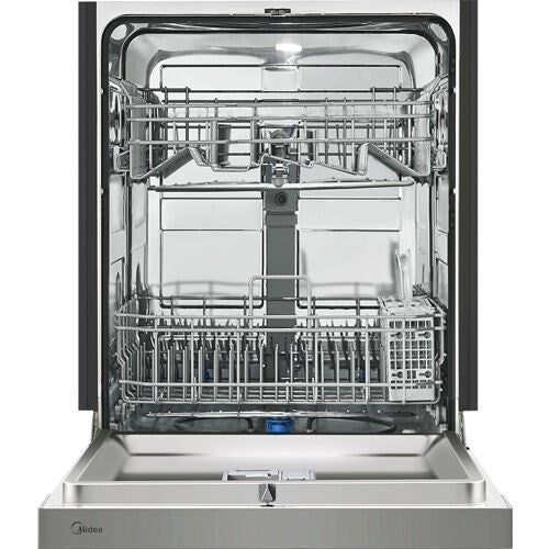 Midea: 24" Front Control Dishwasher, 52 dBA, Hybrid Tub - Stainless (MDF24P1BST)
