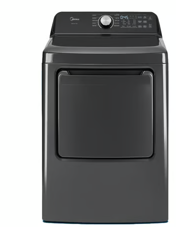 Midea: 4.4 CF Top Load Washer & 7.0 CF Gas Dryer -Grey