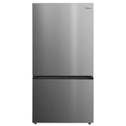 Midea: 23 CF Bottom Mount Refrigerator, 33" Wide - Stainless