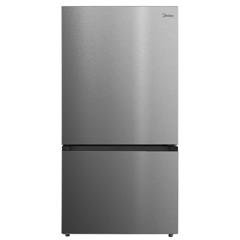 Midea: 23 CF Bottom Mount Refrigerator, 33" Wide - Stainless