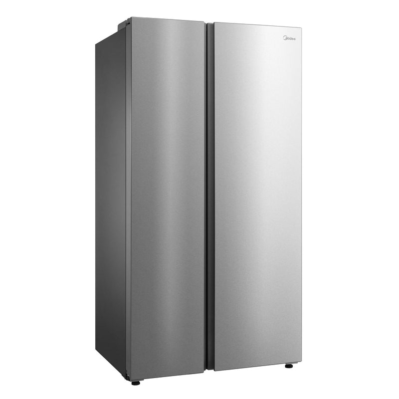 Midea: 25 CF Side-by-Side Refrigerator with Internal Water Dispenser - Stainless