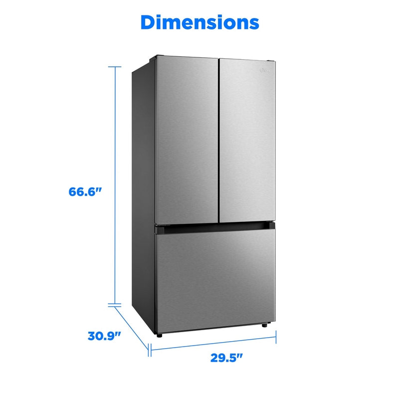 Midea: 18 CF French Door, 30" Wide, Non-Dispense **Stainless**