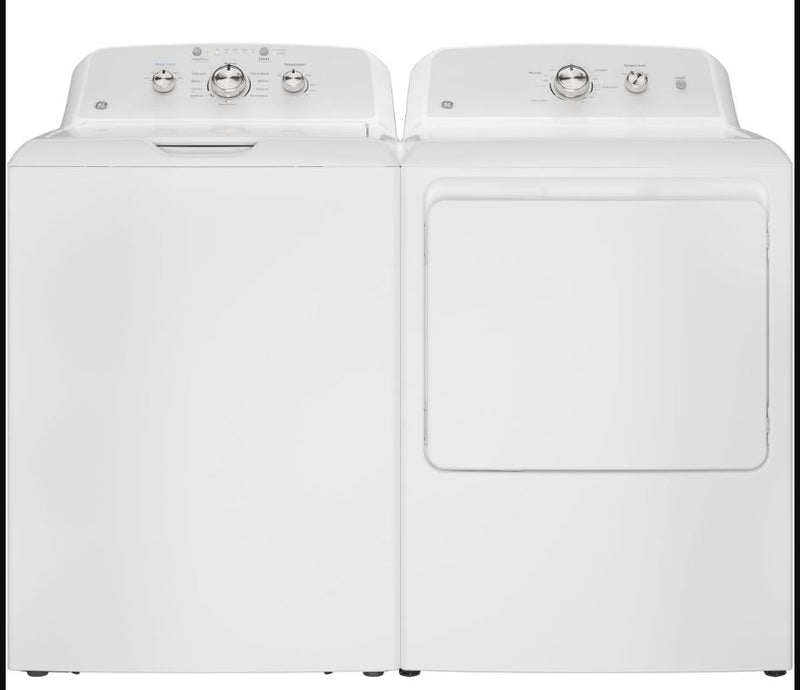 GE: 4.3 cu. ft. Capacity Washer with Stainless Steel Basket & 7.2 cu. ft. Capacity Gas Dryer