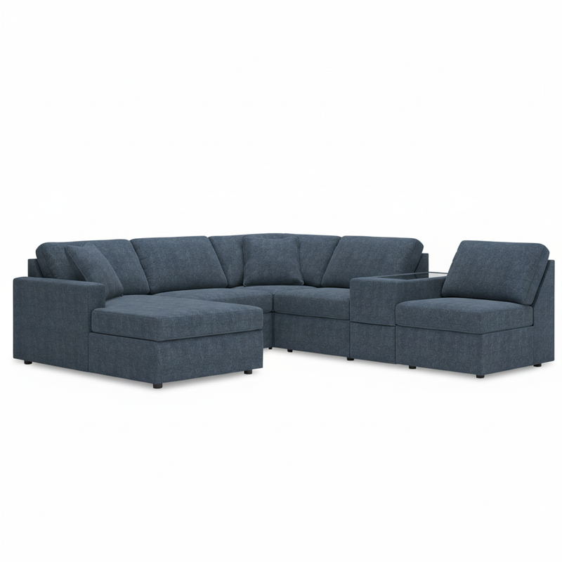 Modmax 6-Piece Sectional with Chaise and Audio Console