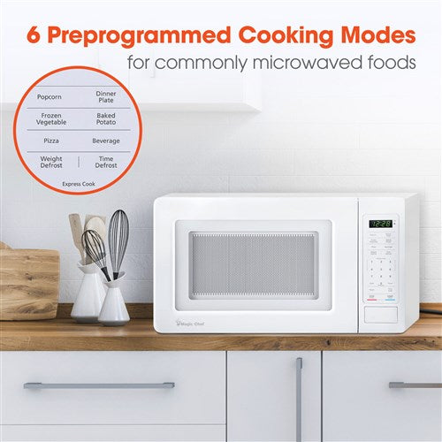 Magic Chef: 0.7 Cu Ft Countertop 700 Watt Digital Touch - White