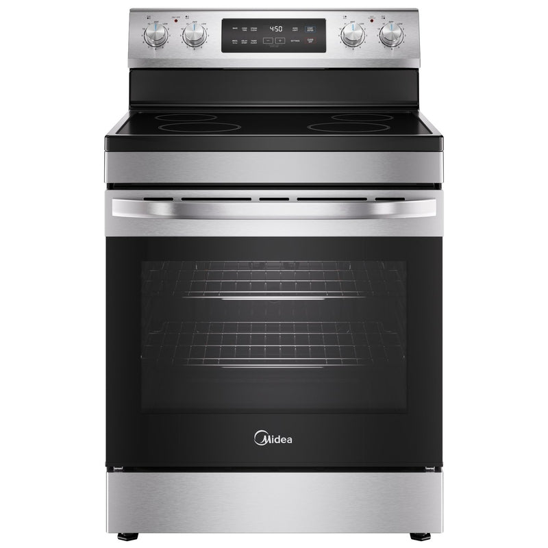 Midea: 30" Electric Range with Steam Clean - Stainless