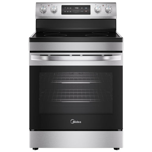 Midea: 30" Electric Range with Steam Clean - Stainless