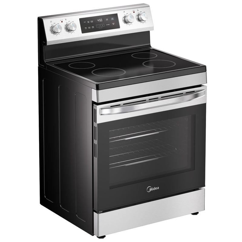 Midea: 30" Electric Range with Steam Clean - Stainless