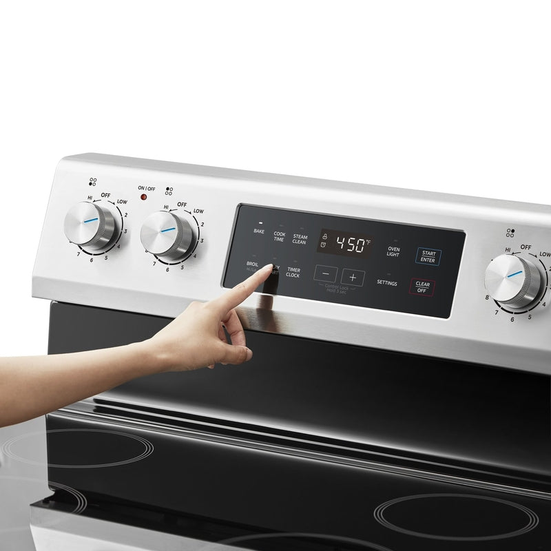 Midea: 30" Electric Range with Steam Clean - Stainless