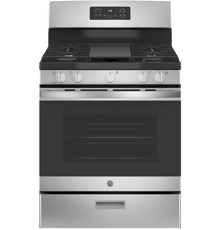 GE: 30" Free-Standing Gas Range (Stainless Steel)